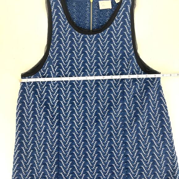 Anthropologie Postmark Sleeveless Tank Back Zip Sheer Raw Edge Detail Trim Sz M - Picture 6 of 11